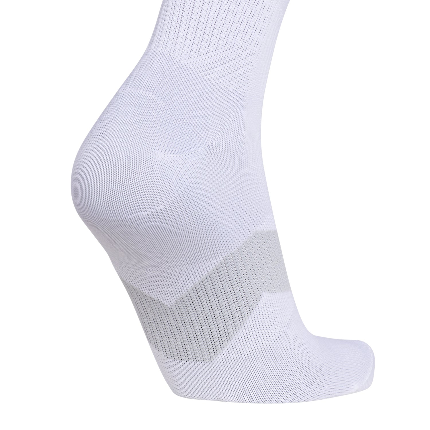 Detail of arch and ankle compression features on Adidas soccer socks