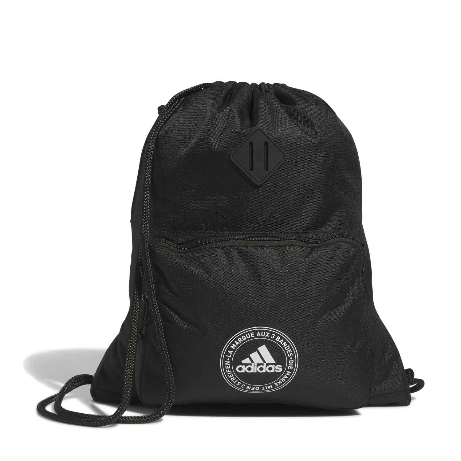 Nike Classic 3S2 drawstring backpack in use at the gym, showcasing its spacious interior and sleek design.