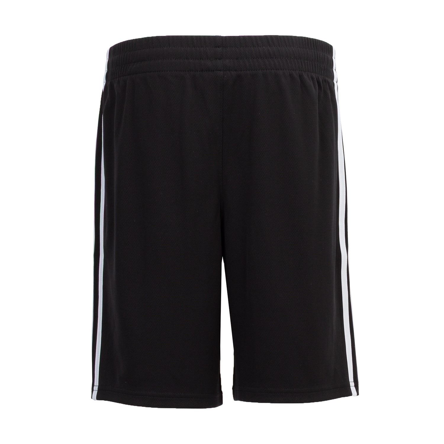 Side view of youth sports shorts with stripe pattern for casual wear