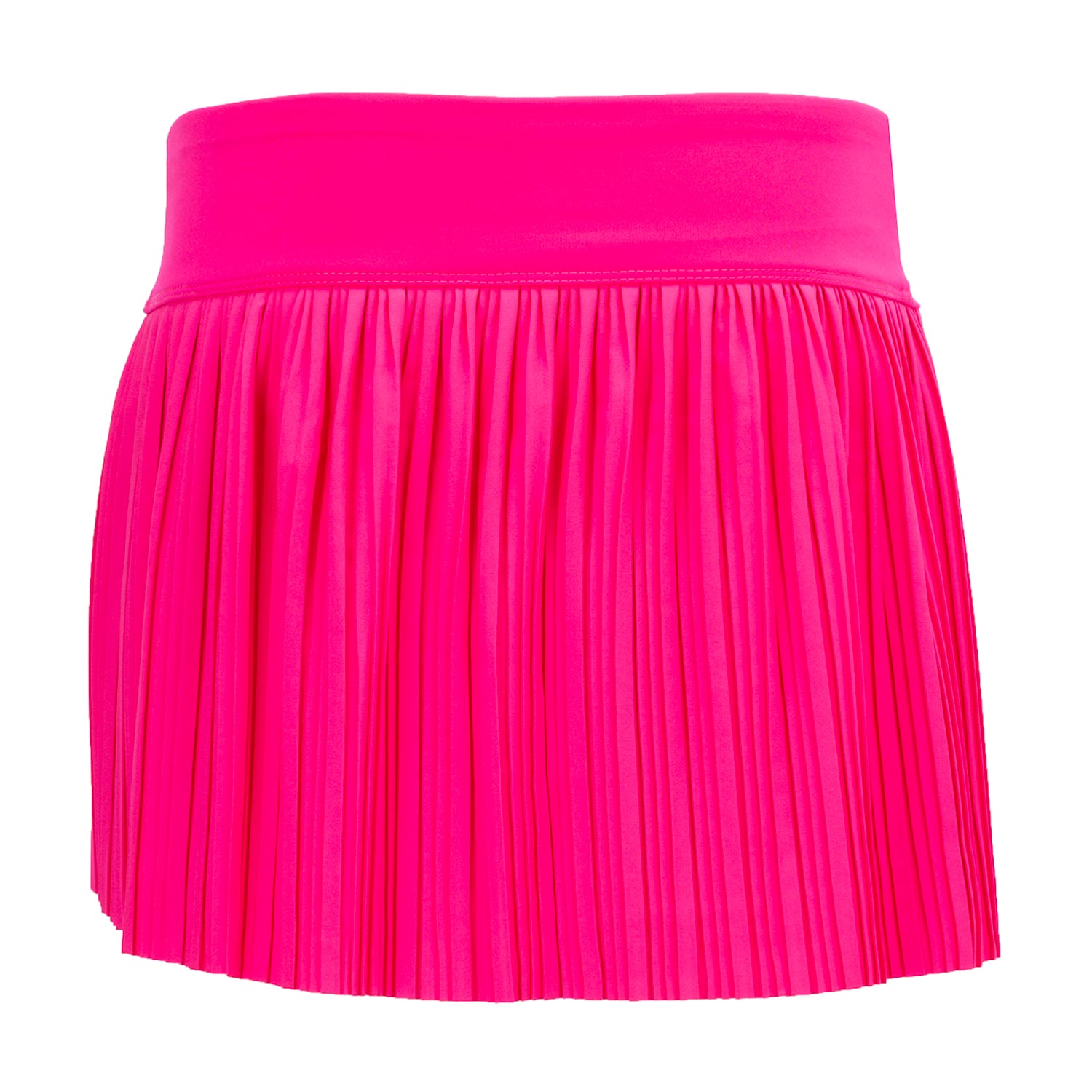 Close-up of the fabric and pleats of the girls tennis skort with built-in shorts.