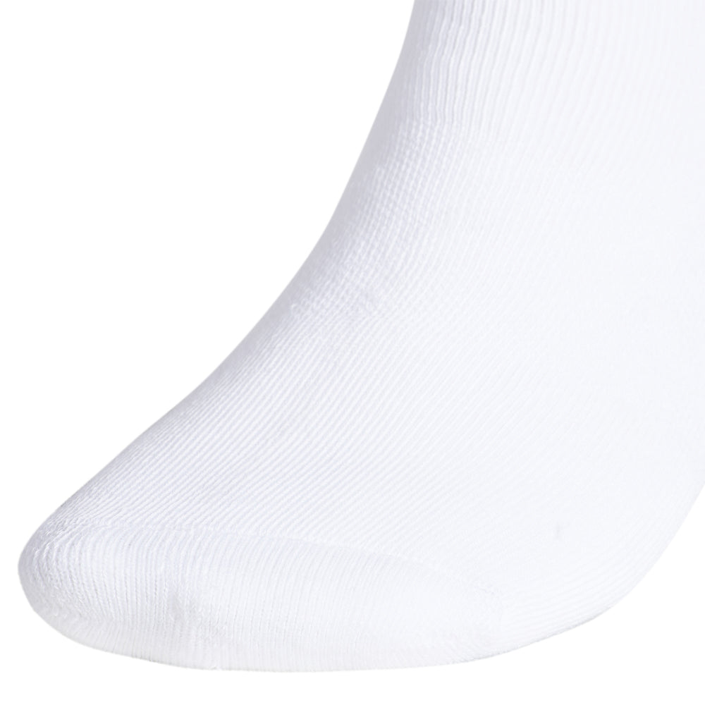 Side view of cushioned heel on moisture-wicking adidas socks