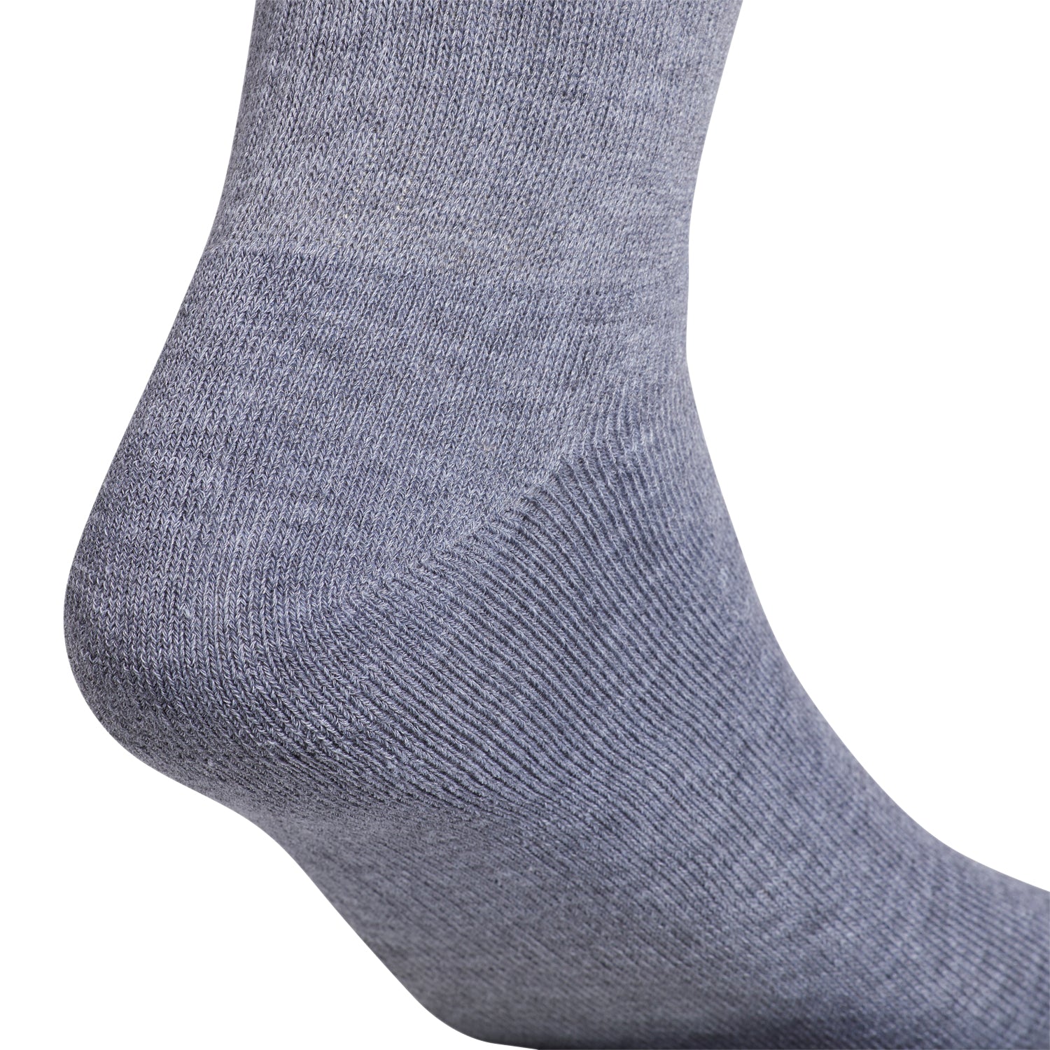 Close-up of moisture-wicking fabric on adidas crew socks for everyday comfort