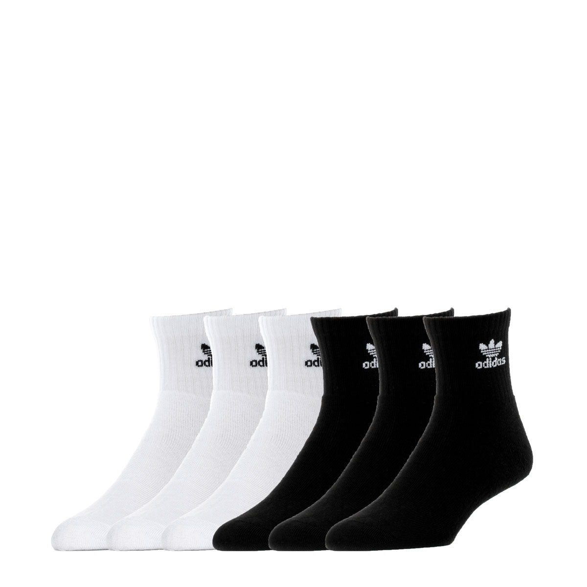 Adidas Originals quarter socks with sporty Trefoil logo and cushioned heel