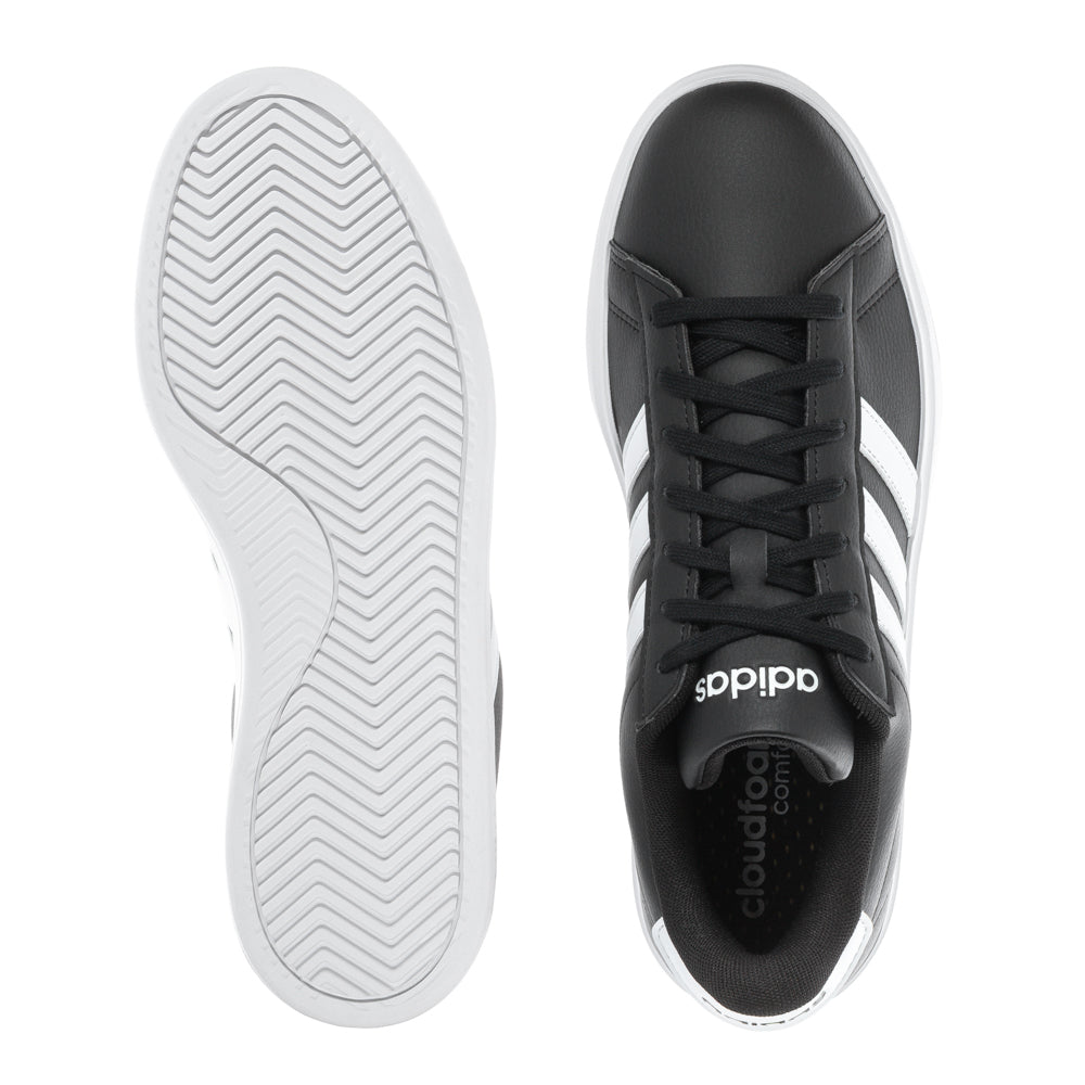 Side view of Adidas Grand Court 2.0 mens sneakers showcasing the sleek design.