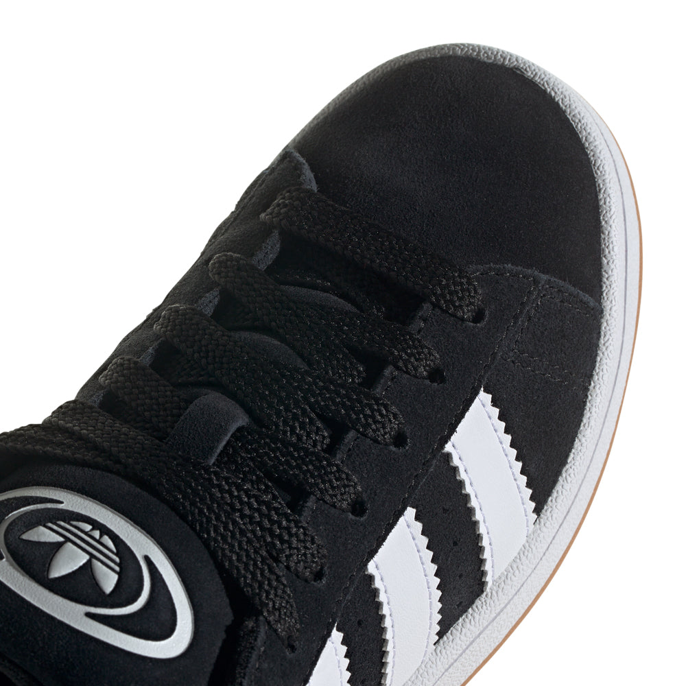Side view of adidas Campus 00s shoes highlighting the thick laces and cushioned midsole