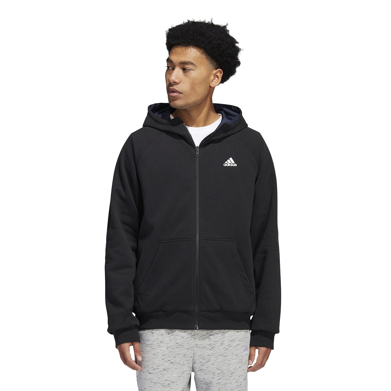 Reversible fleece inside adidas mens jacket for warmth