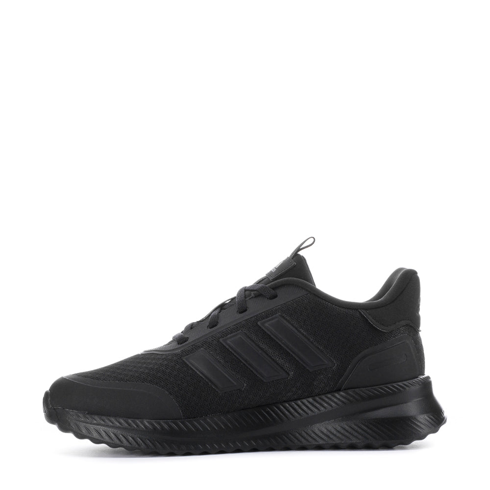 Close-up of breathable mesh upper of Adidas youth sneakers, perfect for outdoor play.