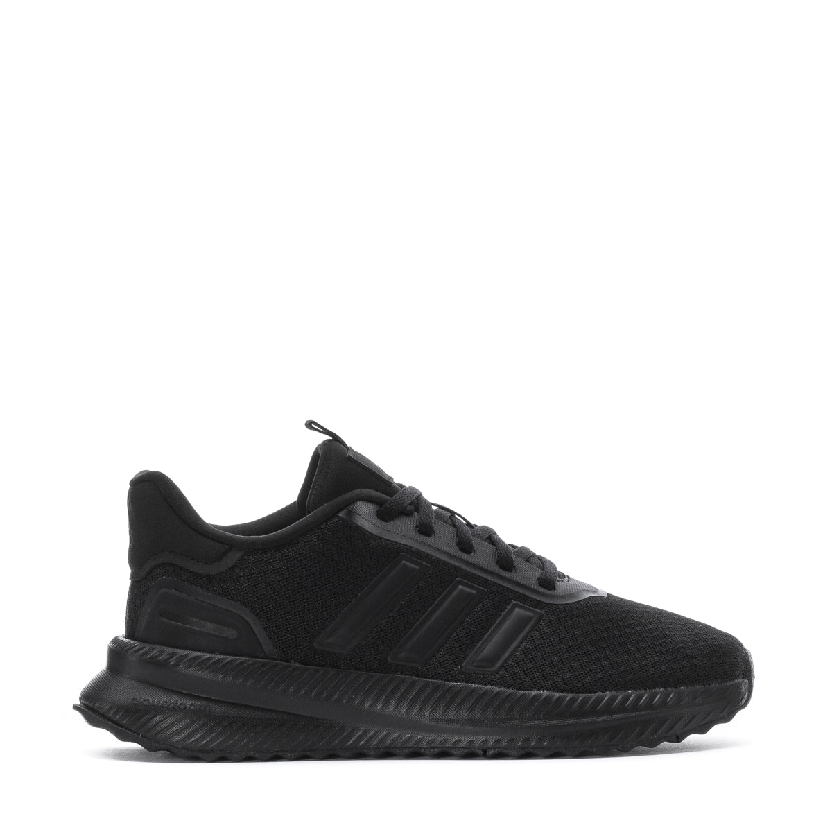 Side view of Adidas X_PLR Path women's black sneakers showcasing the stylish design.