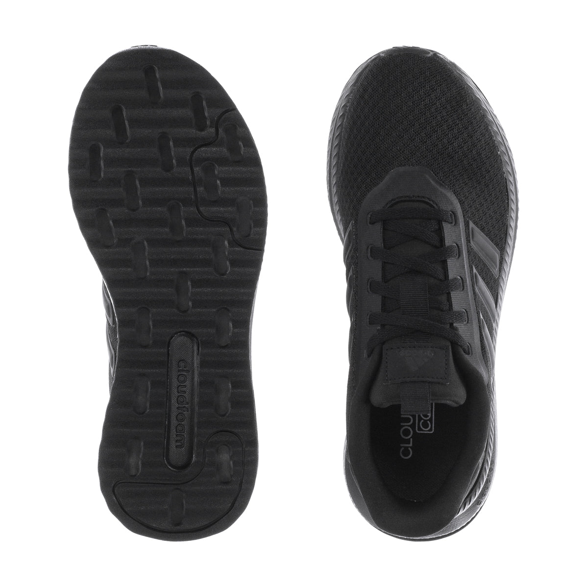 Side view of Adidas X_PLR Path womens black sneakers showcasing the stylish design.