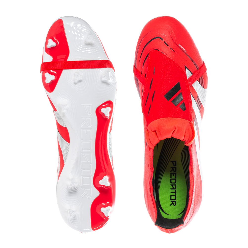 Side view of Adidas Predator League FG soccer cleats showcasing grip technology