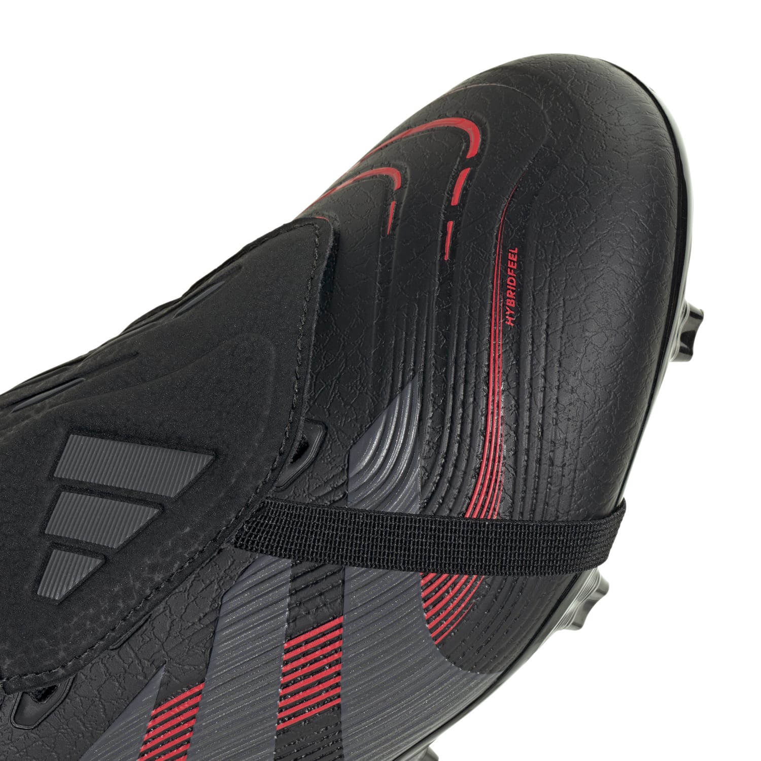 Lace-up design of mens soccer cleats with fold-over tongue for a sleek look