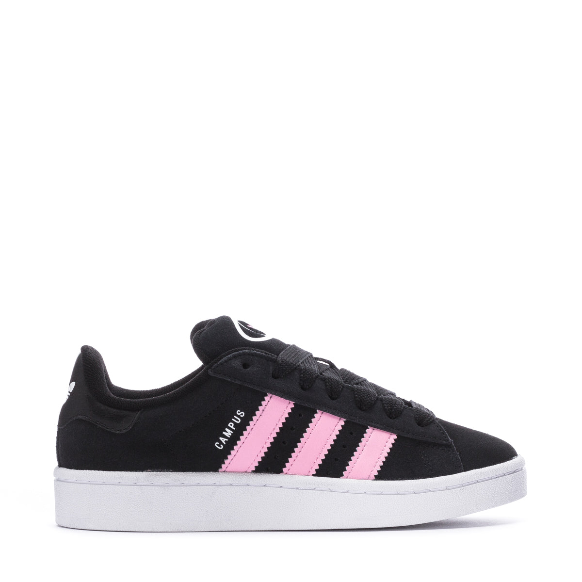 Rear view of adidas campus 00s womens retro sneakers showing the cupped heel and rubber outsole