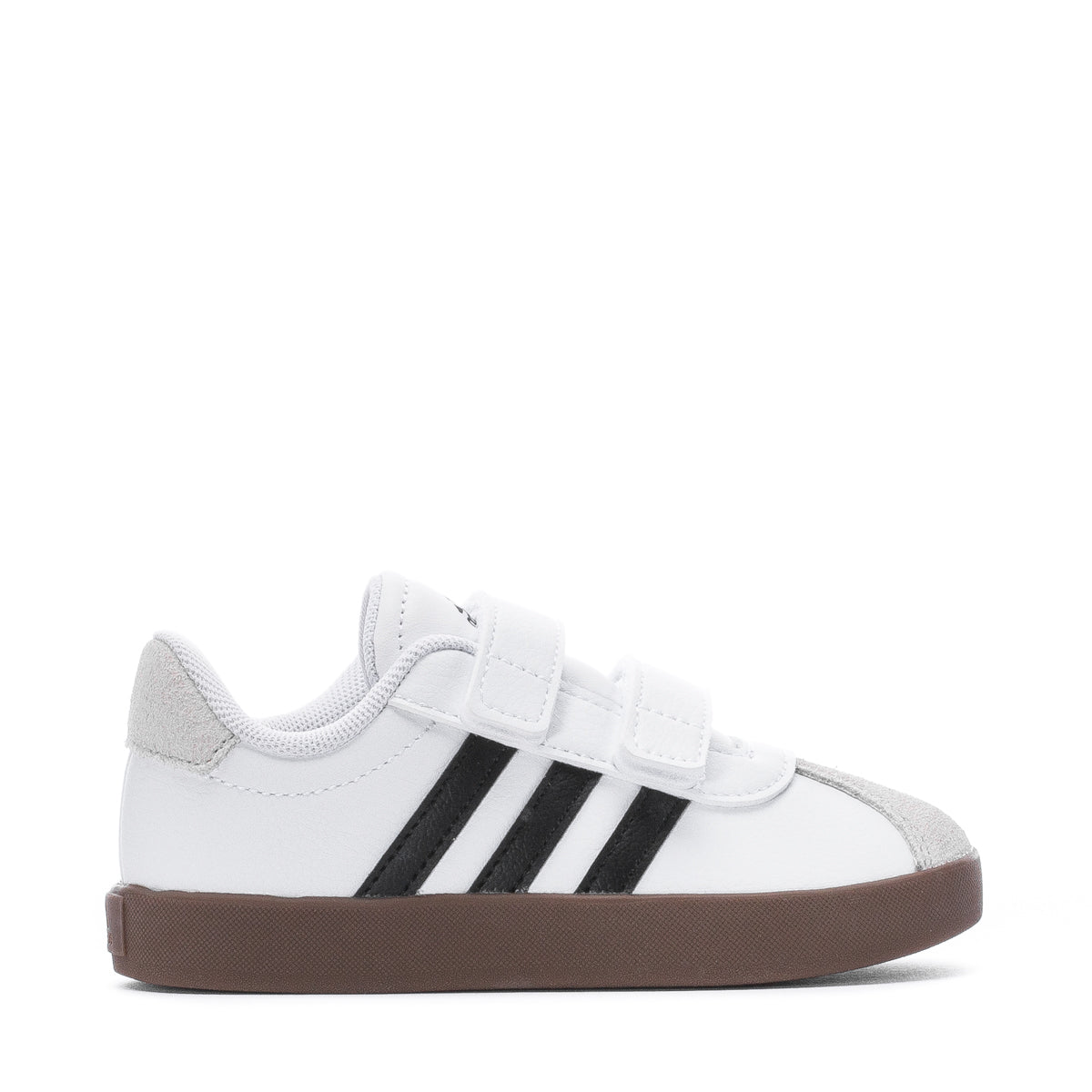 Adidas Classic VL Court Toddler Sneakers from the side, highlighting the Velcro closure.