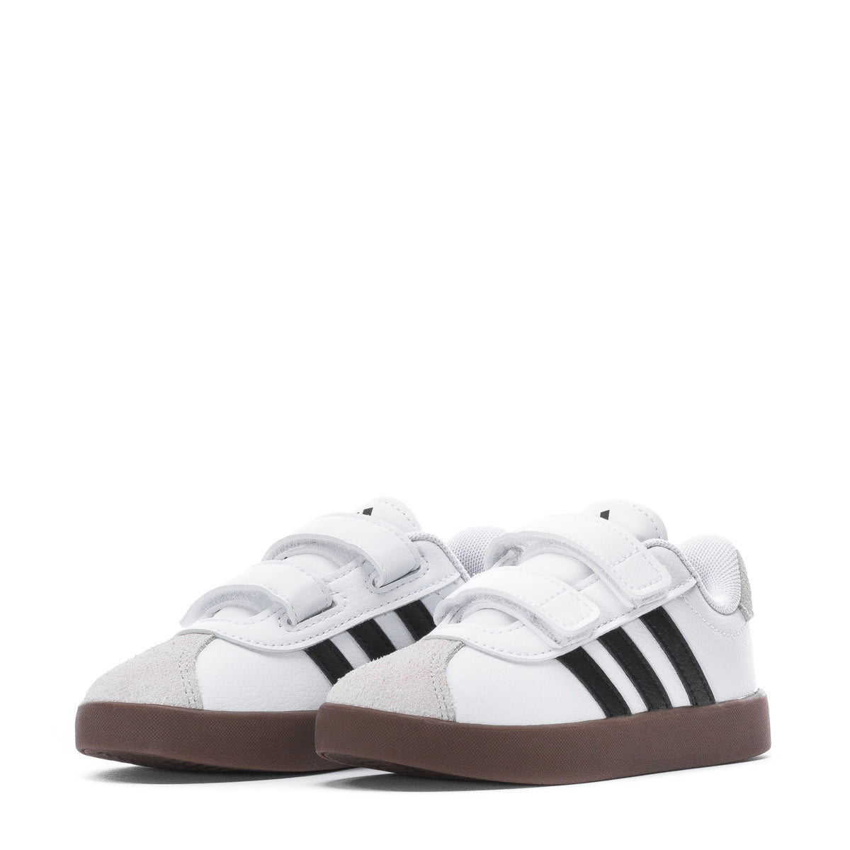 Close-up of the vulcanized sole of Adidas toddler sneakers, showcasing durability.