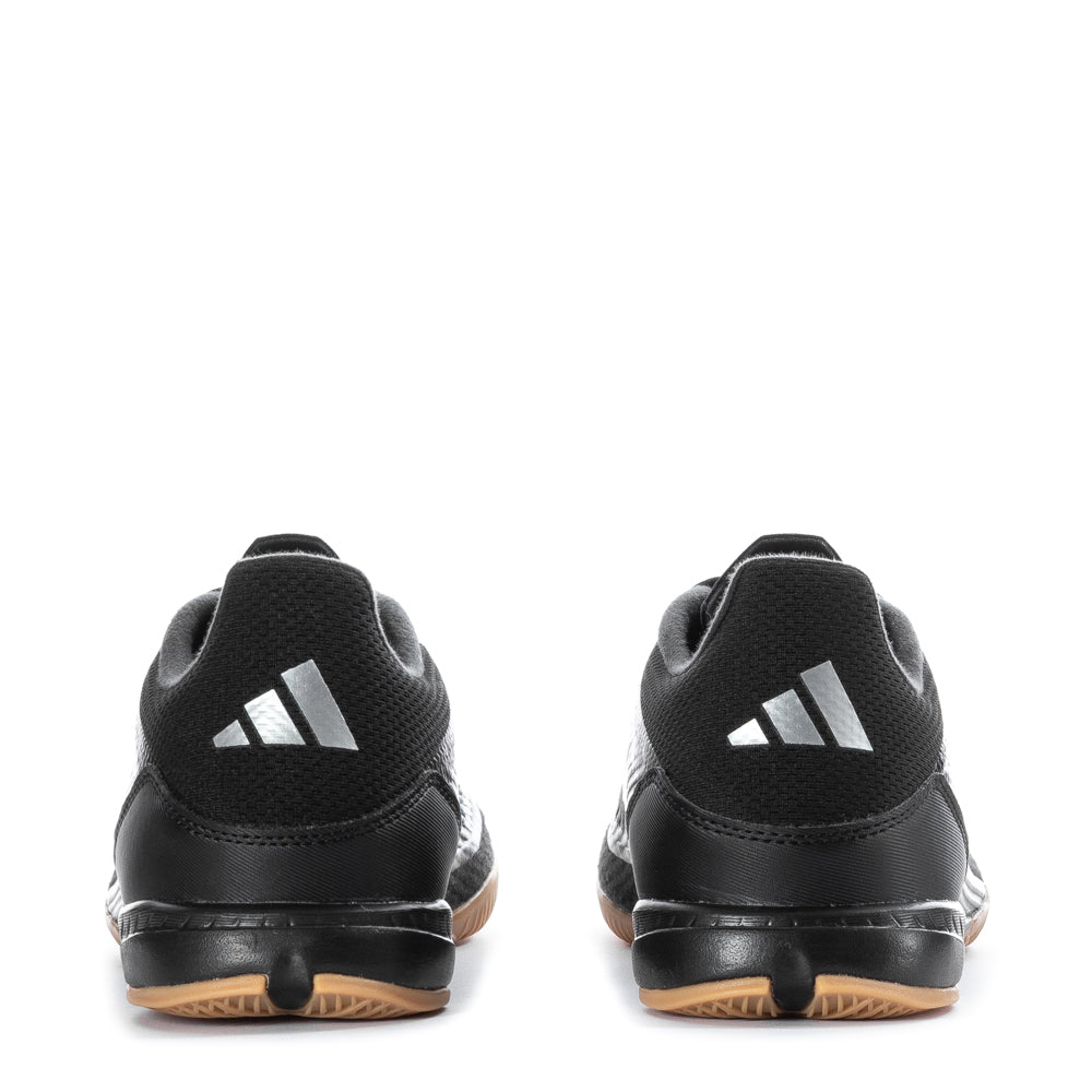 Top view of indoor soccer shoes with cushioned midsole and stretchable tongue