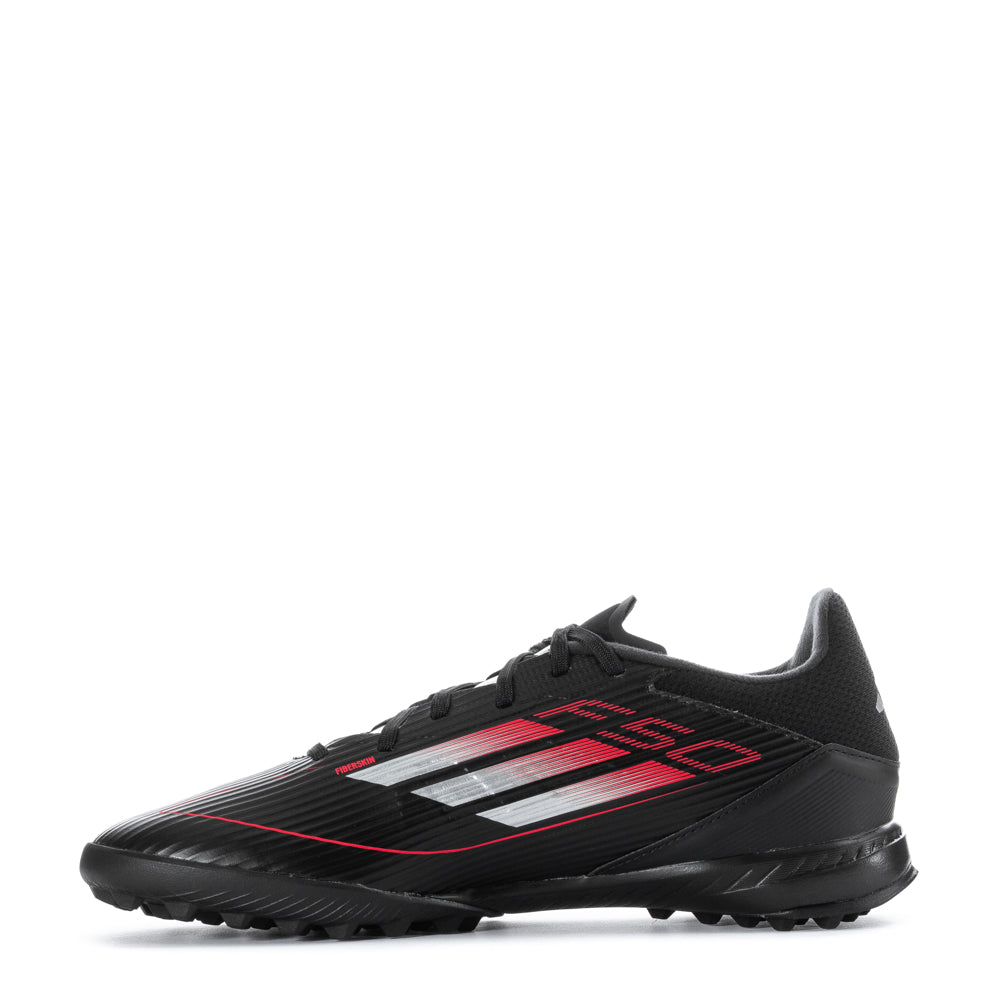 Close-up of the cushioned EVA midsole in adidas F50 League TF soccer shoes, emphasizing comfort.