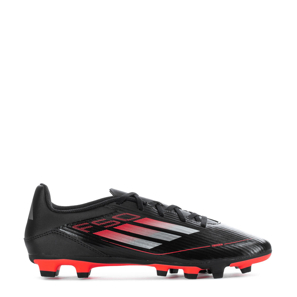Adidas F50 Club FG mens soccer cleats showcasing the unique spike pattern for traction.