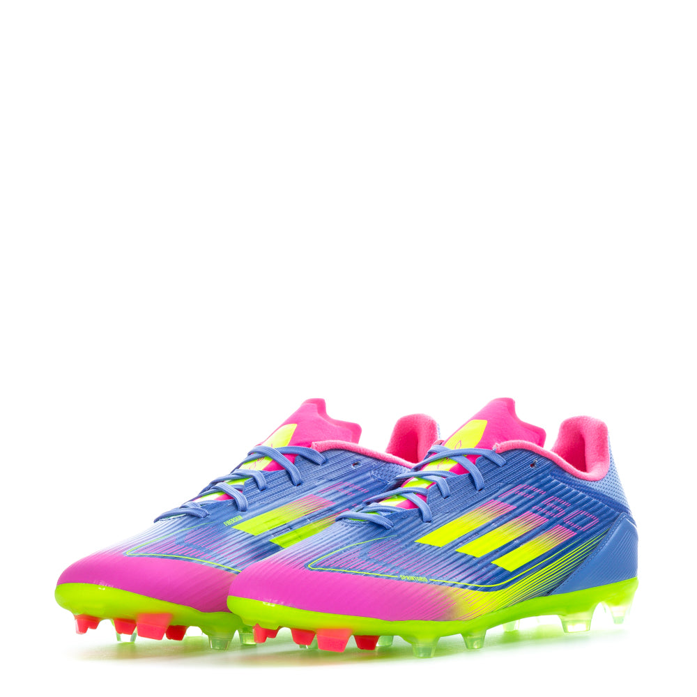 Side view of lightweight mens soccer shoes with Fiberskin upper for enhanced ball control