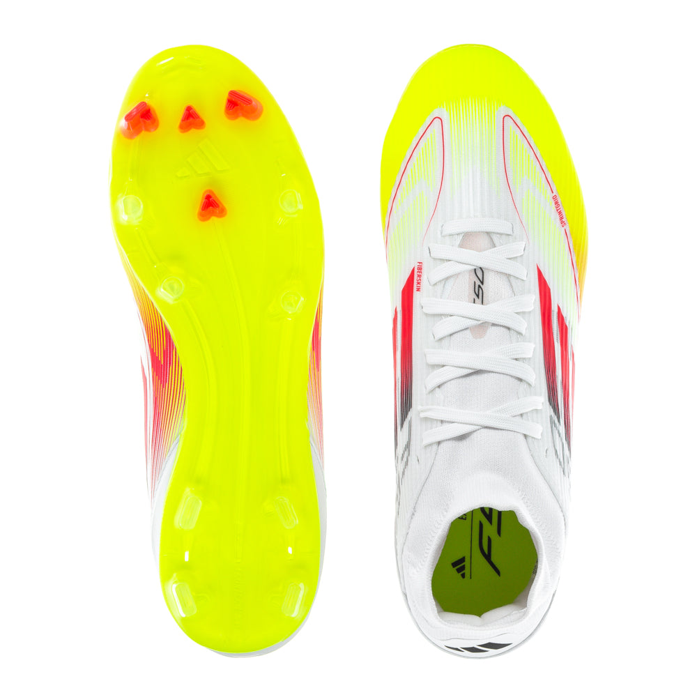 adidas F50 League womens soccer cleats showing the Fiberskin upper and stud design