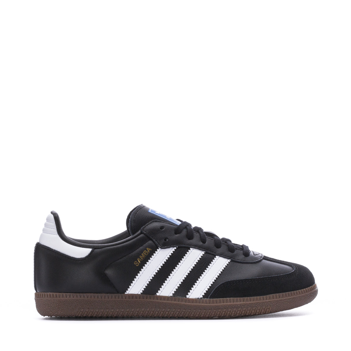 Top-down view of white Adidas Samba youth shoes showing leather upper and suede T-toe