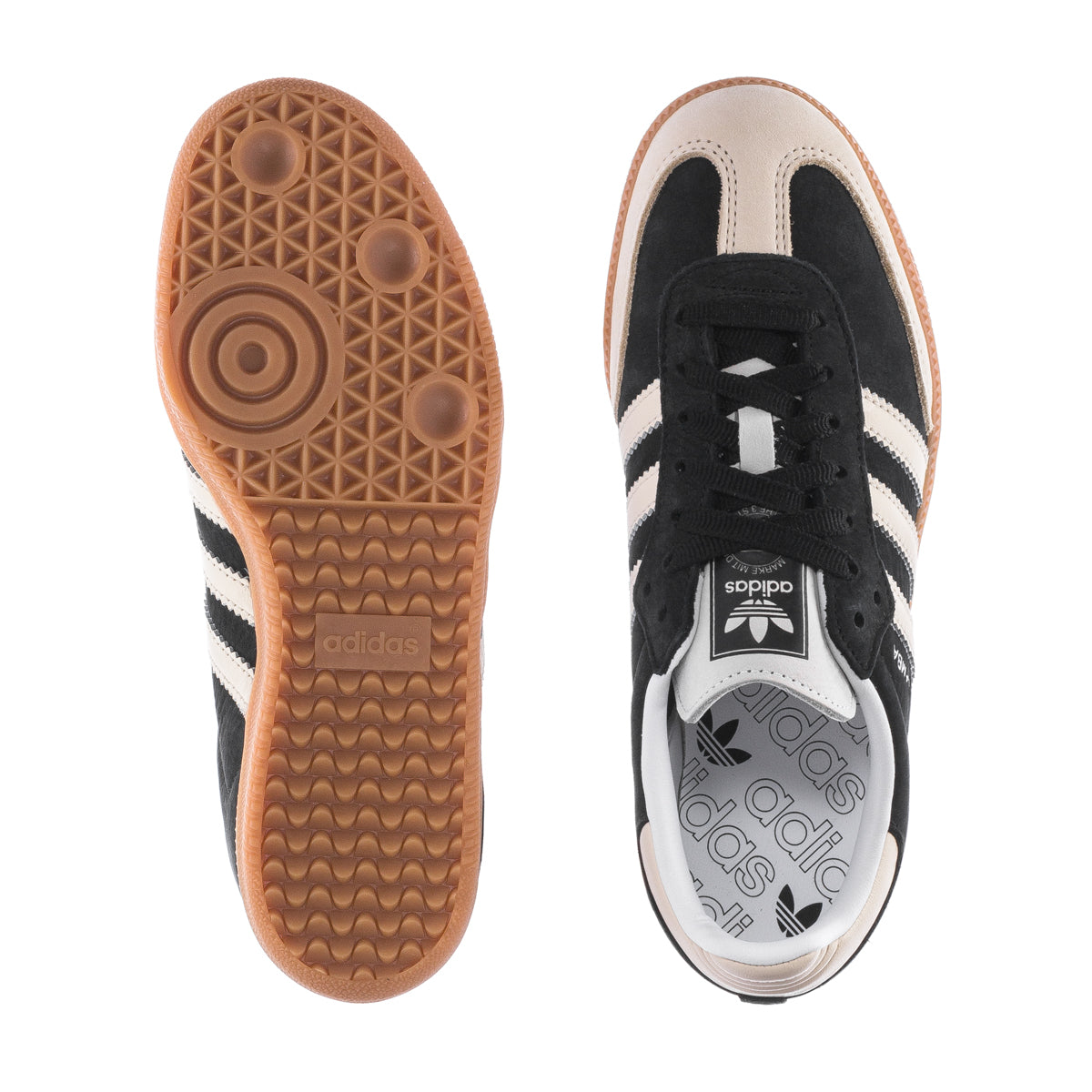 Front view of adidas Samba OG women’s leather sneakers highlighting classic design