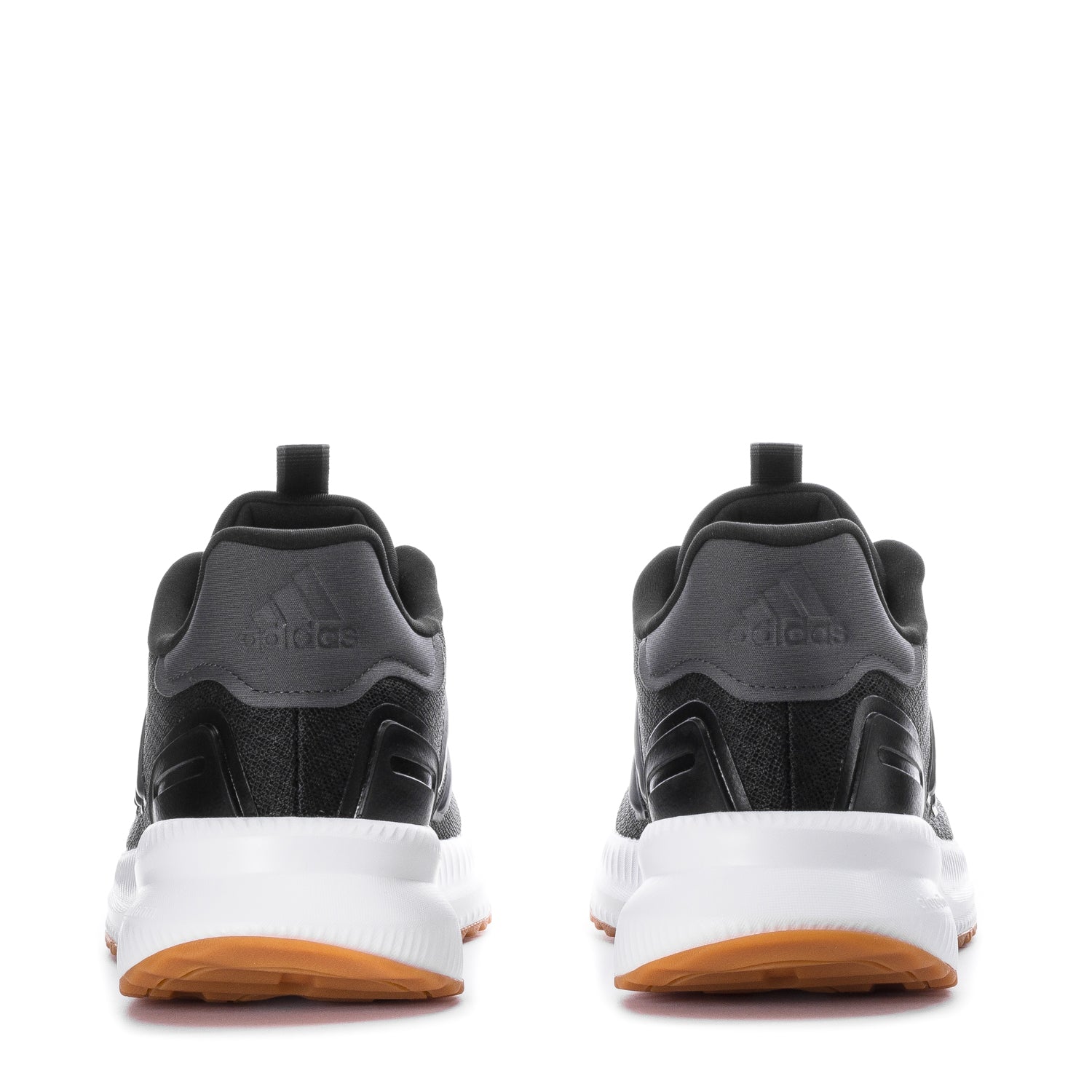 Side view of adidas mens shoes highlighting the rubber sole and sleek black design