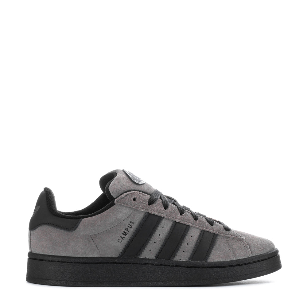 Adidas Campus 00s men's sneakers in maroon, showing the side view and detailing of the leather upper.