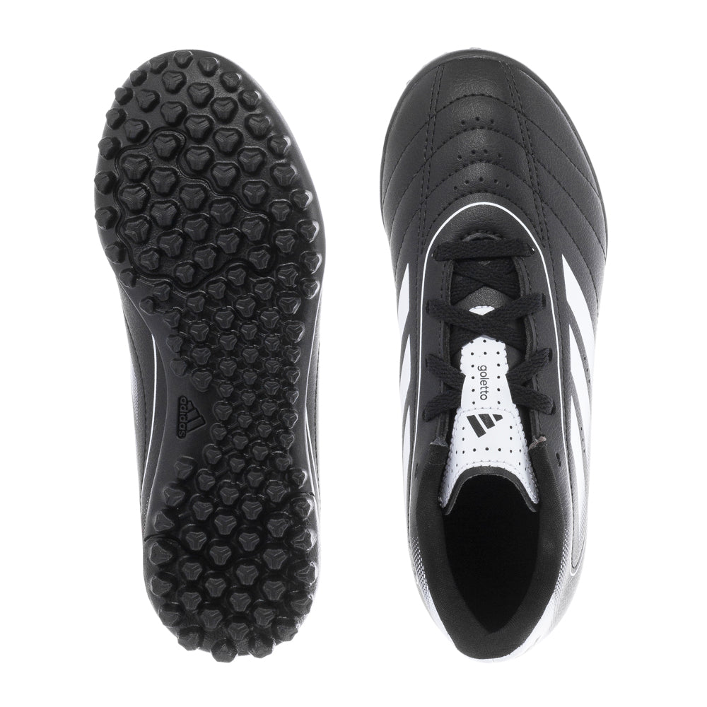 Adidas Goletto IX Turf Shoes for Kids showing detailed upper design and synthetic material.