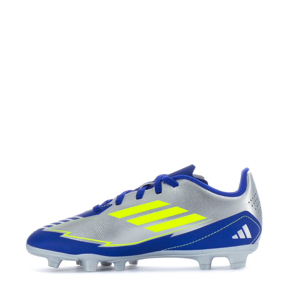 Close-up of the Adidas F50 Club FG Messi cleats showing the padded collar and soft toe box for comfort.