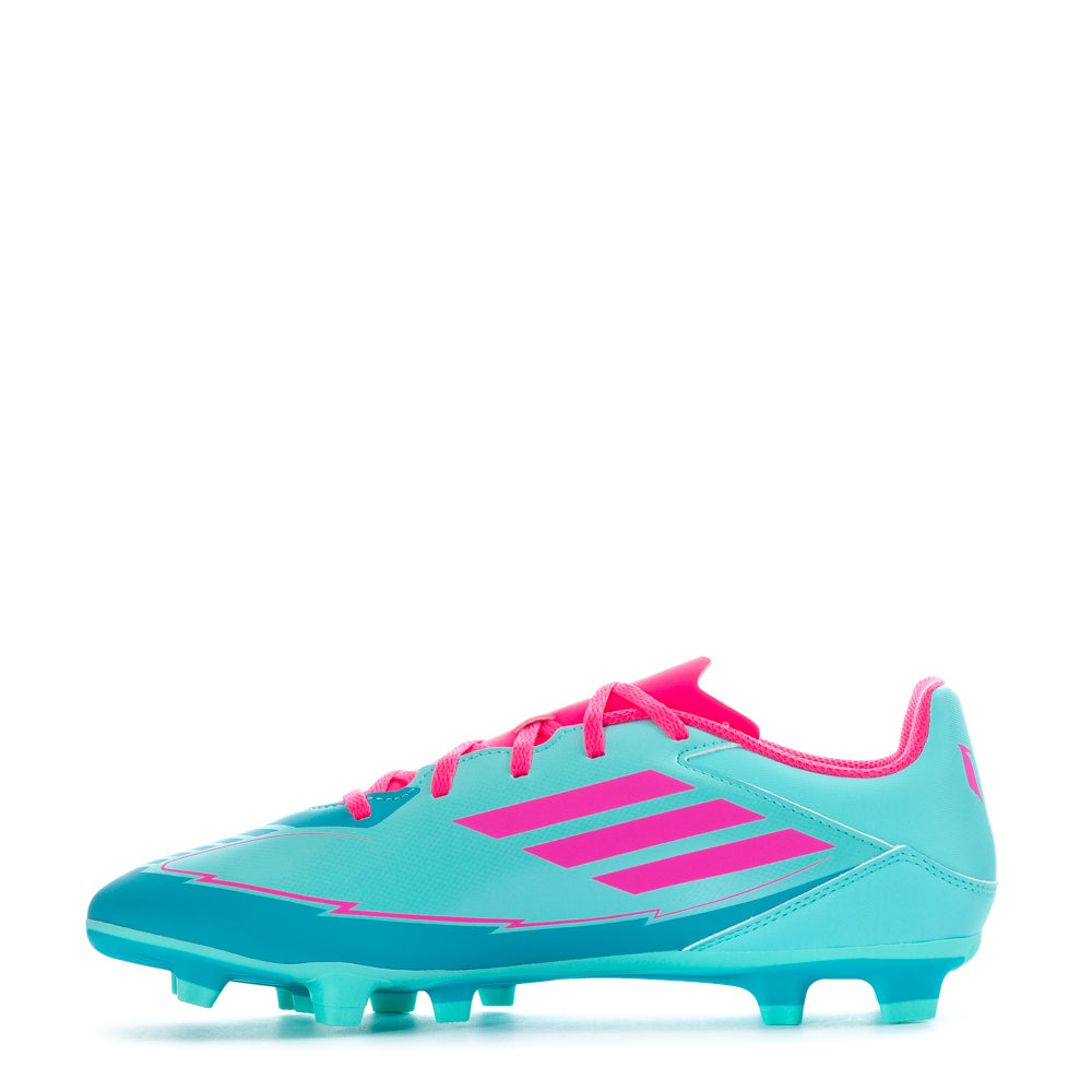 Top-down perspective of the F50 Club FG Messi Mens Cleats highlighting the soft toe box for better ball control.