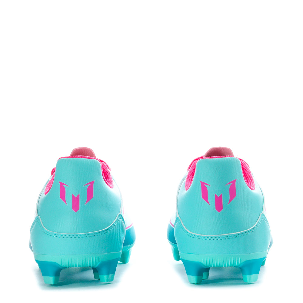 Top-down perspective of the F50 Club FG Messi Mens Cleats highlighting the soft toe box for better ball control.