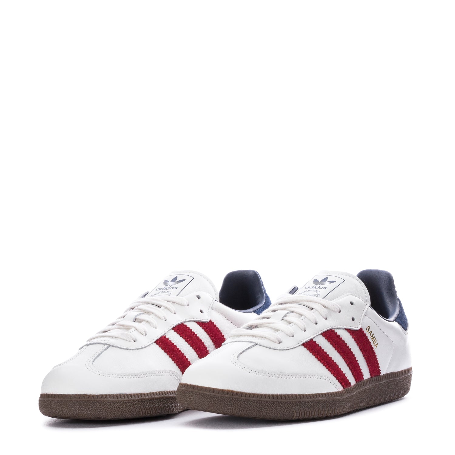 Close-up of the rubber outsole on adidas Samba OG sneakers demonstrating good traction for streetwear