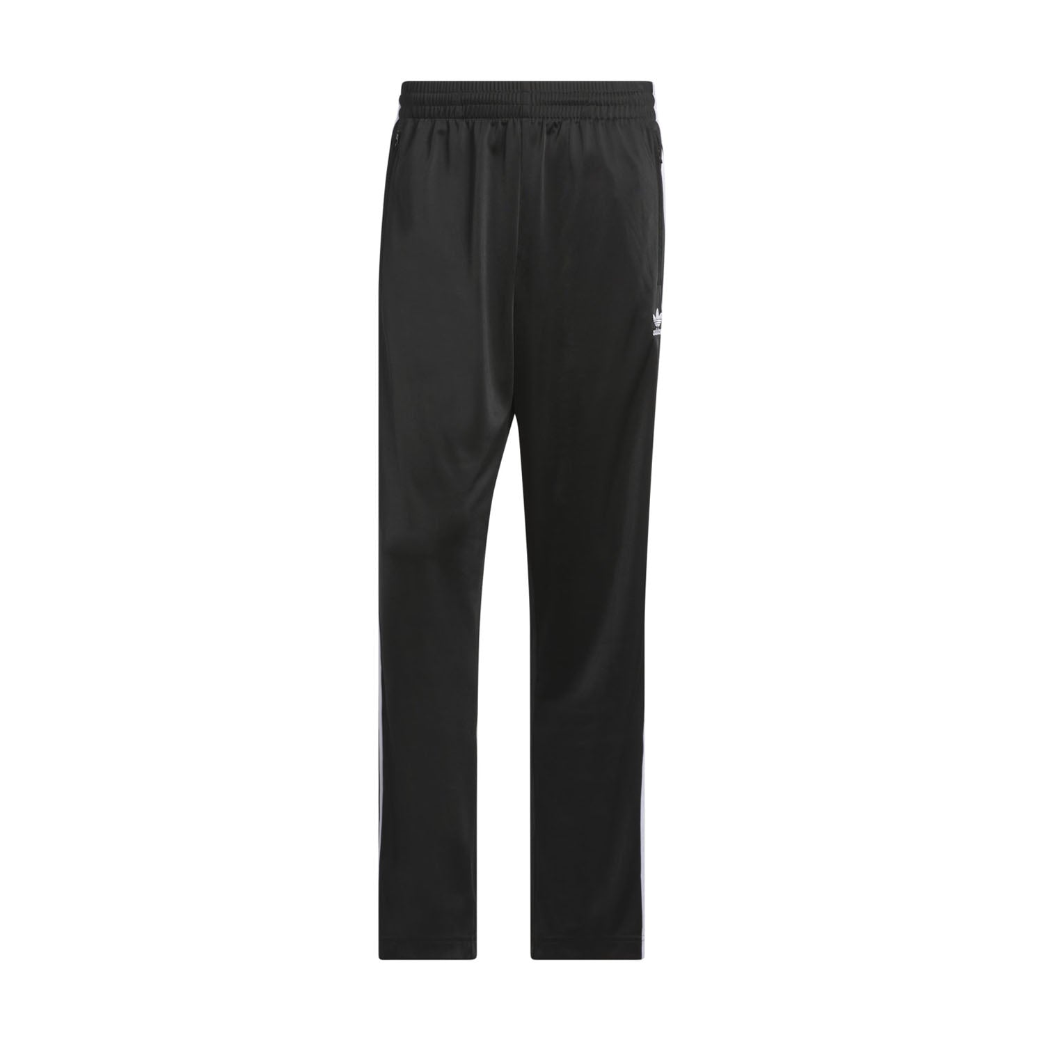 Front view of adidas Firebird men's joggers in light blue, showing elastic waist and 3-Stripes detail