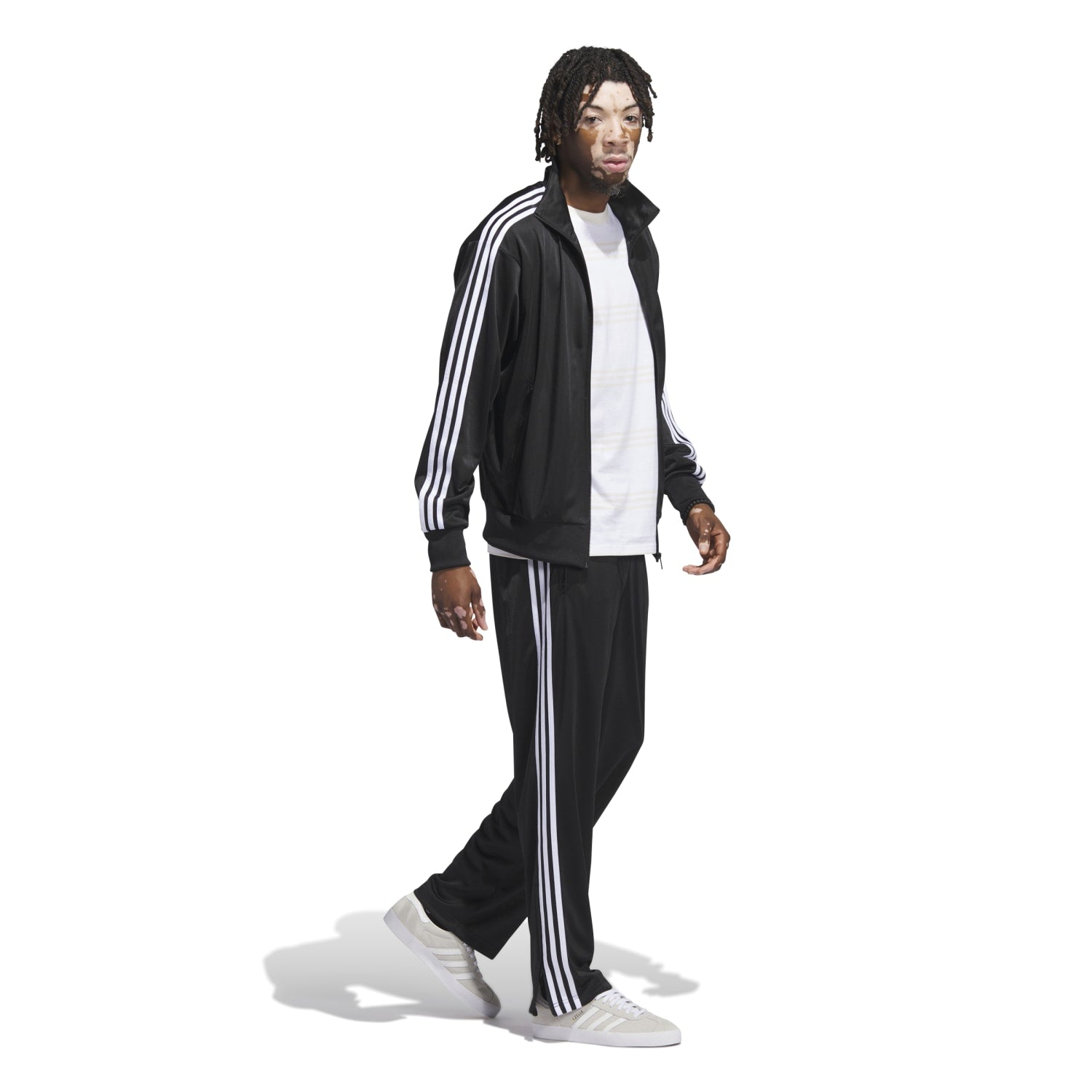 Model showcasing the versatile design of a mens windbreaker jacket