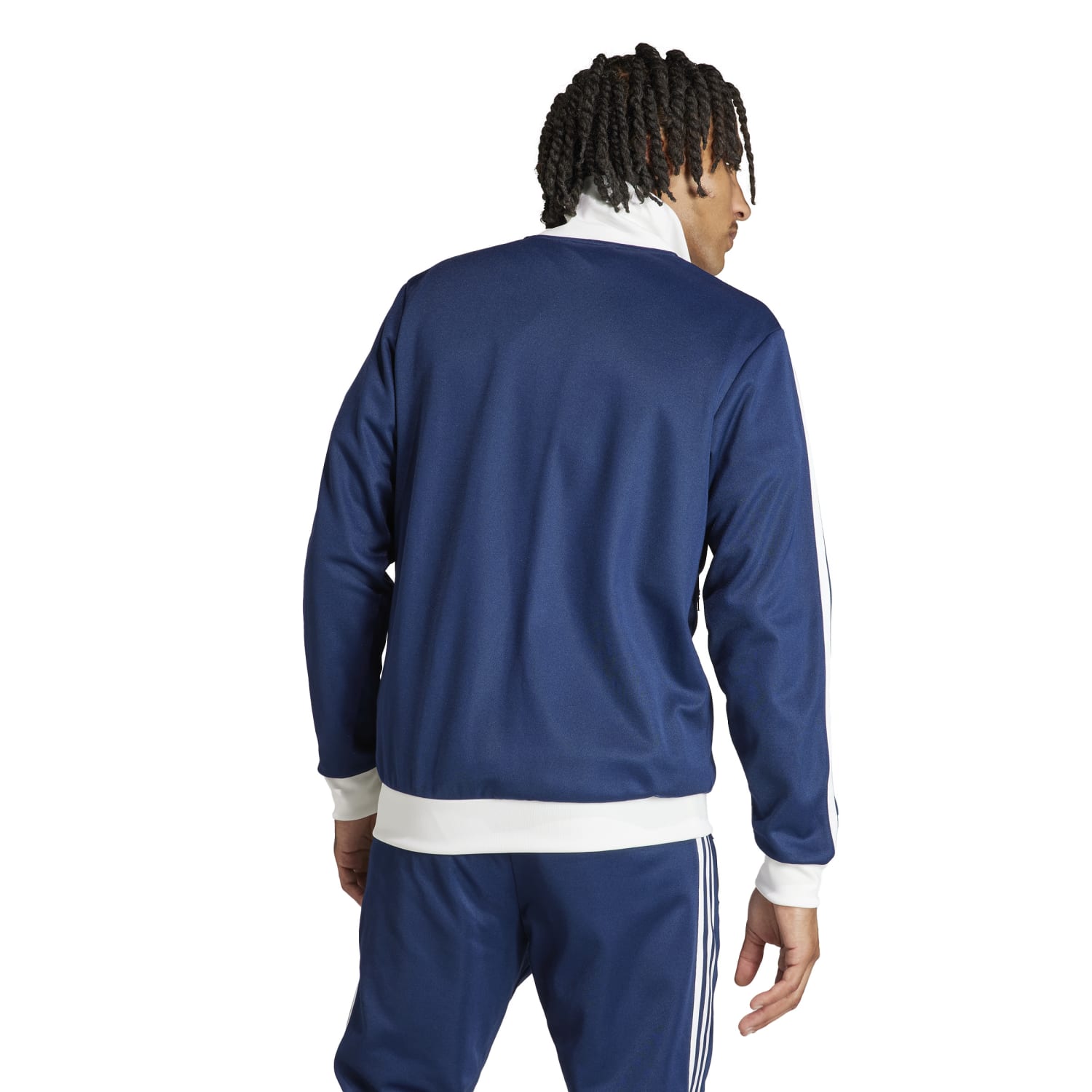 Model wearing the Adidas Mens Classic Track Jacket, perfect for various outdoor activities.