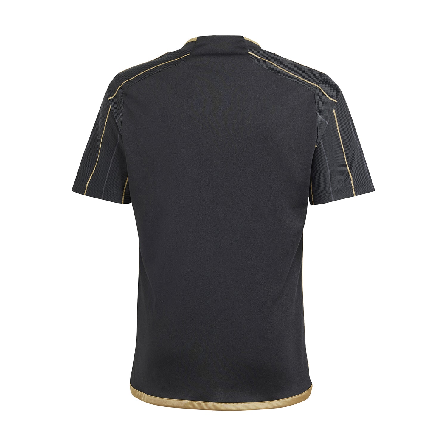 Front view of the Adidas LAFC youth jersey showcasing the pinstriped design.