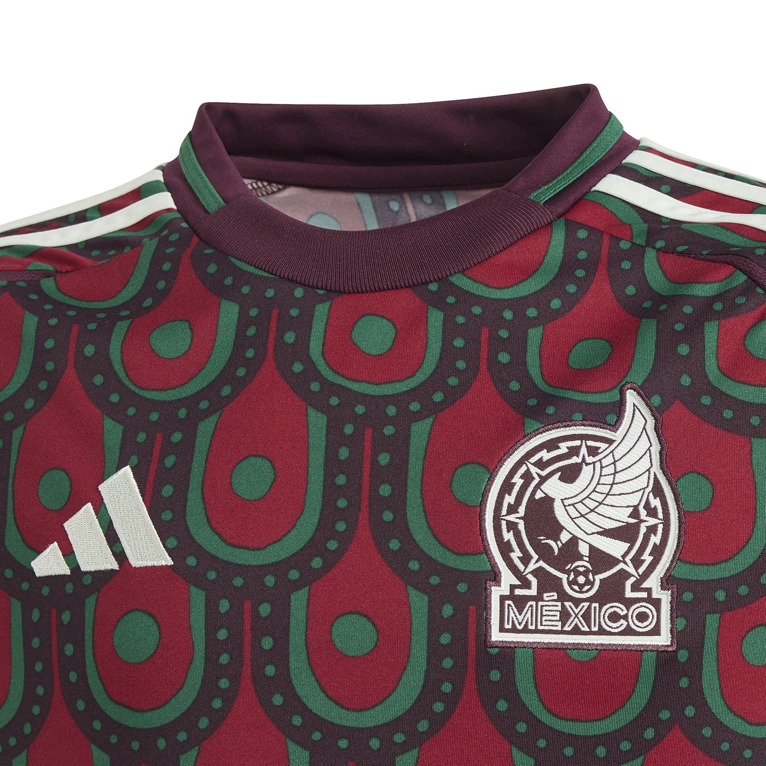Back view of the Mexico Youth Jersey featuring breathable AEROREADY technology for comfort during play.