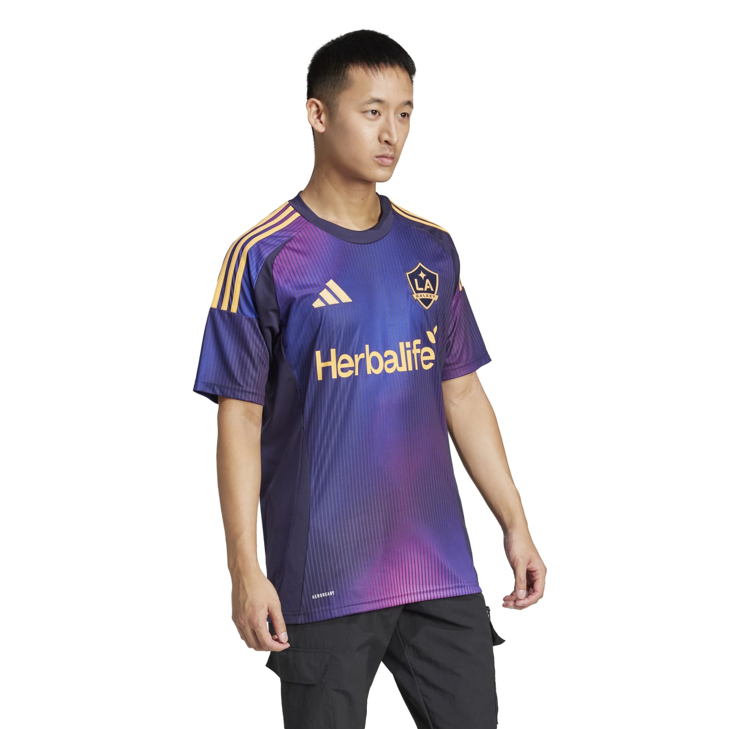 Front view of Galaxy 25/26 Mens Replica Away Soccer Jersey with relaxed fit.