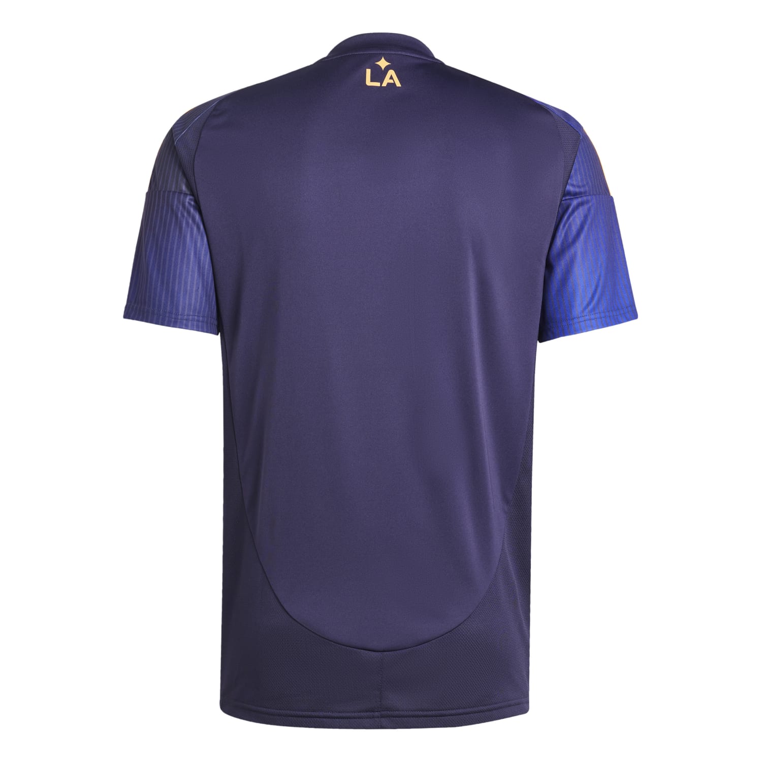 Side view of the Galaxy away jersey highlighting the adidas detailing.