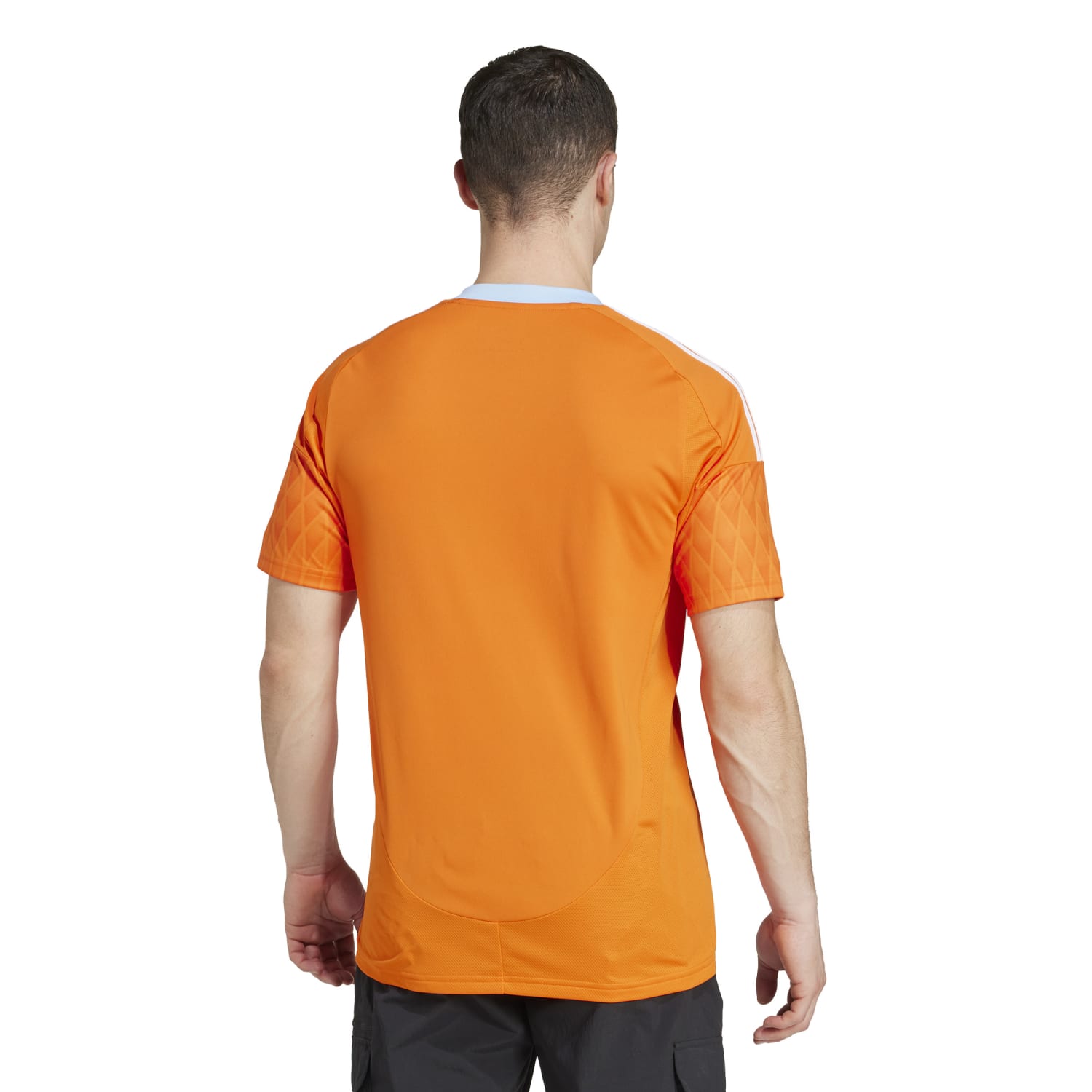 Front view of the Houston Dynamo 2025 Replica Mens Home Jersey highlighting its vibrant colors and slim fit.