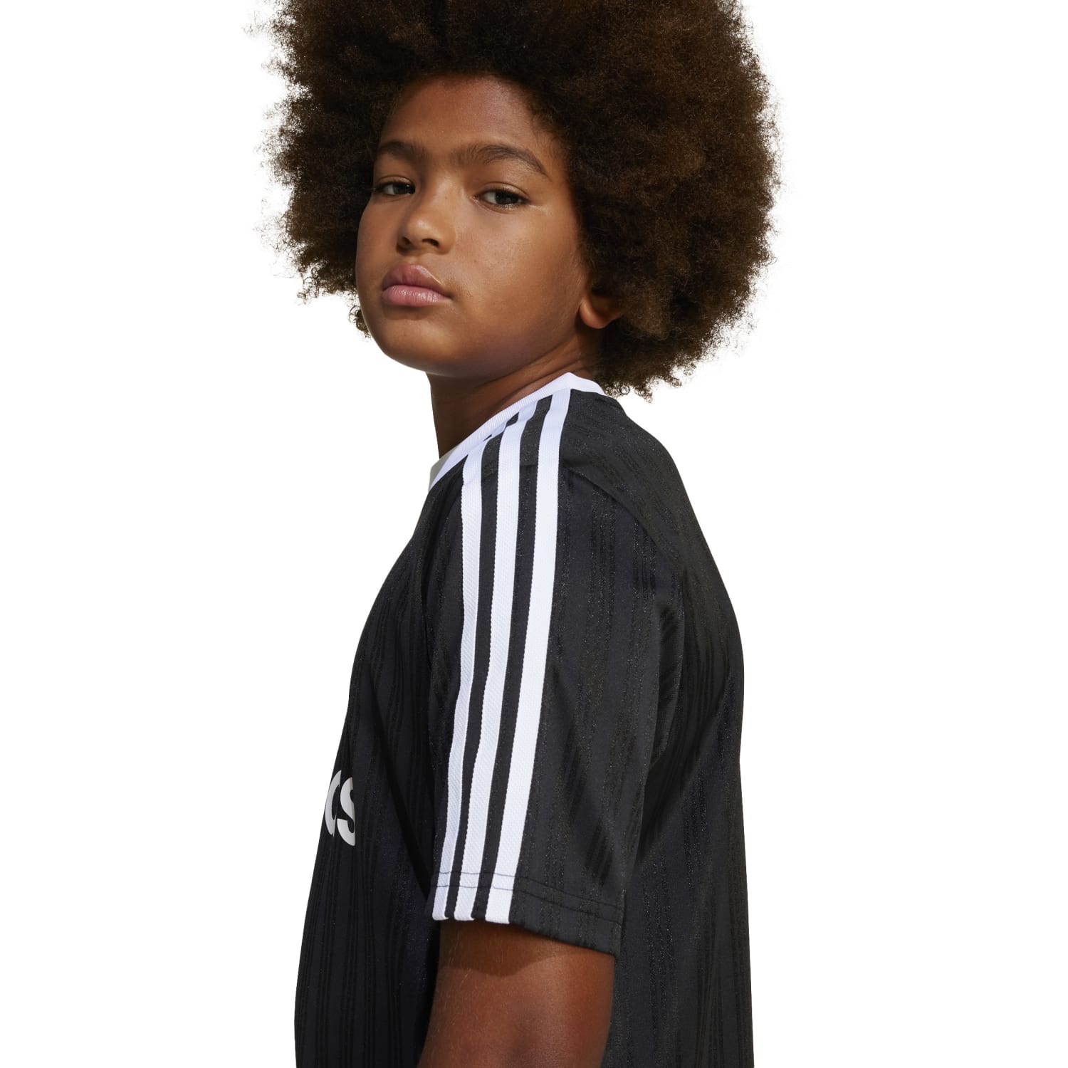 Close-up of the Youth Soccer Spirit Tee detailing.