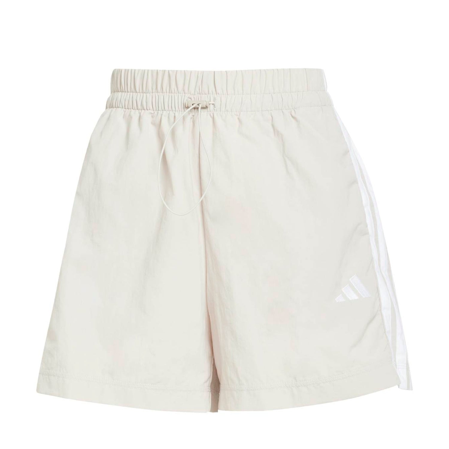 Front view of Summer Breeze women's woven athletic shorts, showcasing the high waist design.