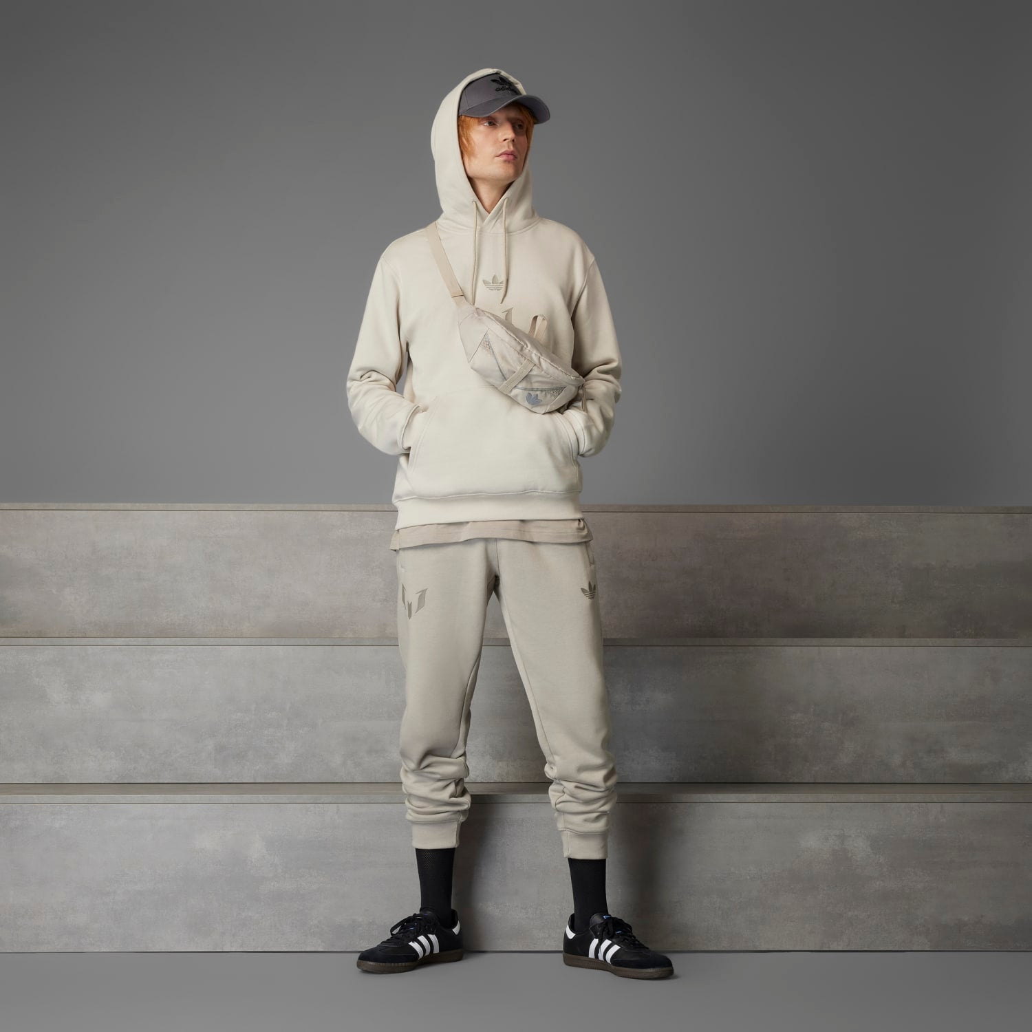Fitted ankles of mens comfortable sports sweatpants showcased