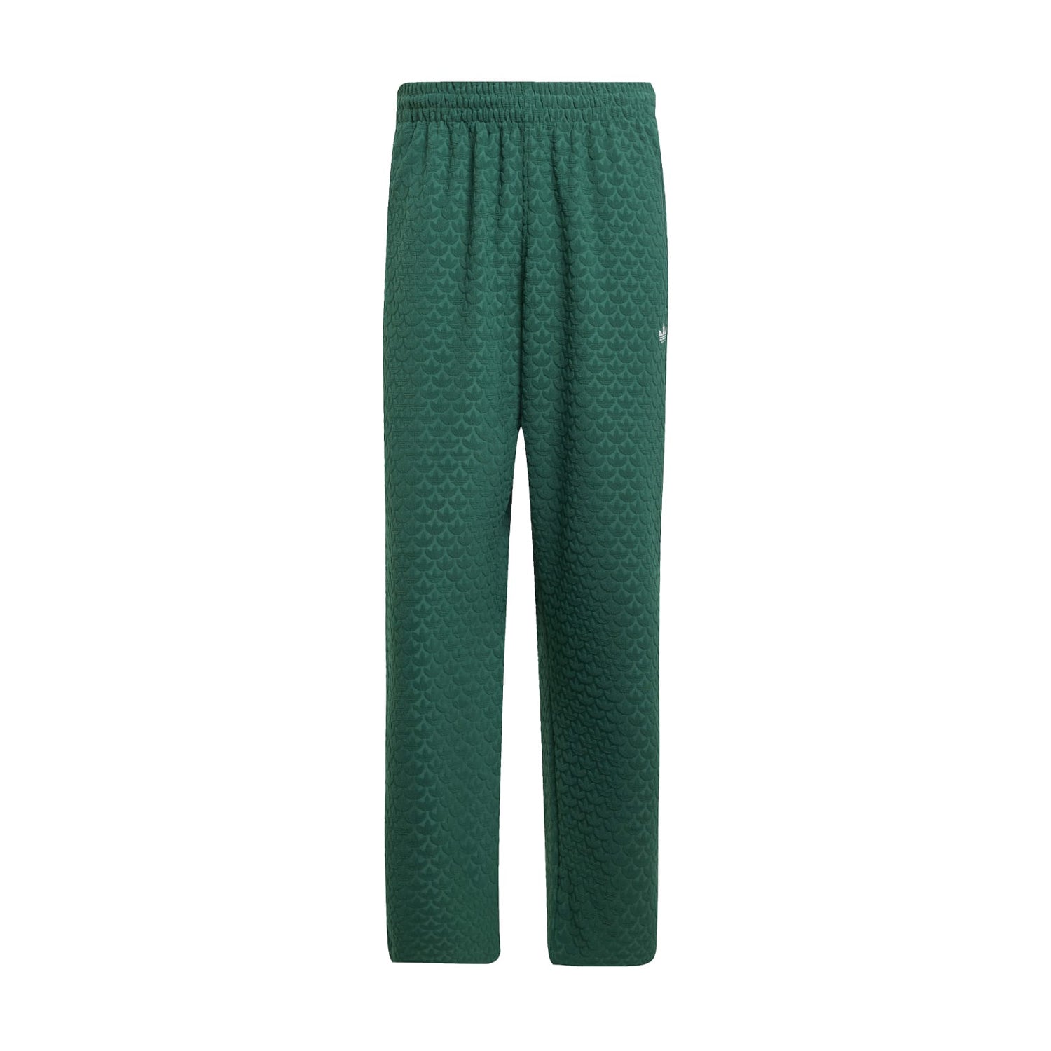 Front view of Adidas Classic Monogram Men's Track Pants showcasing the breathable fabric and relaxed fit.