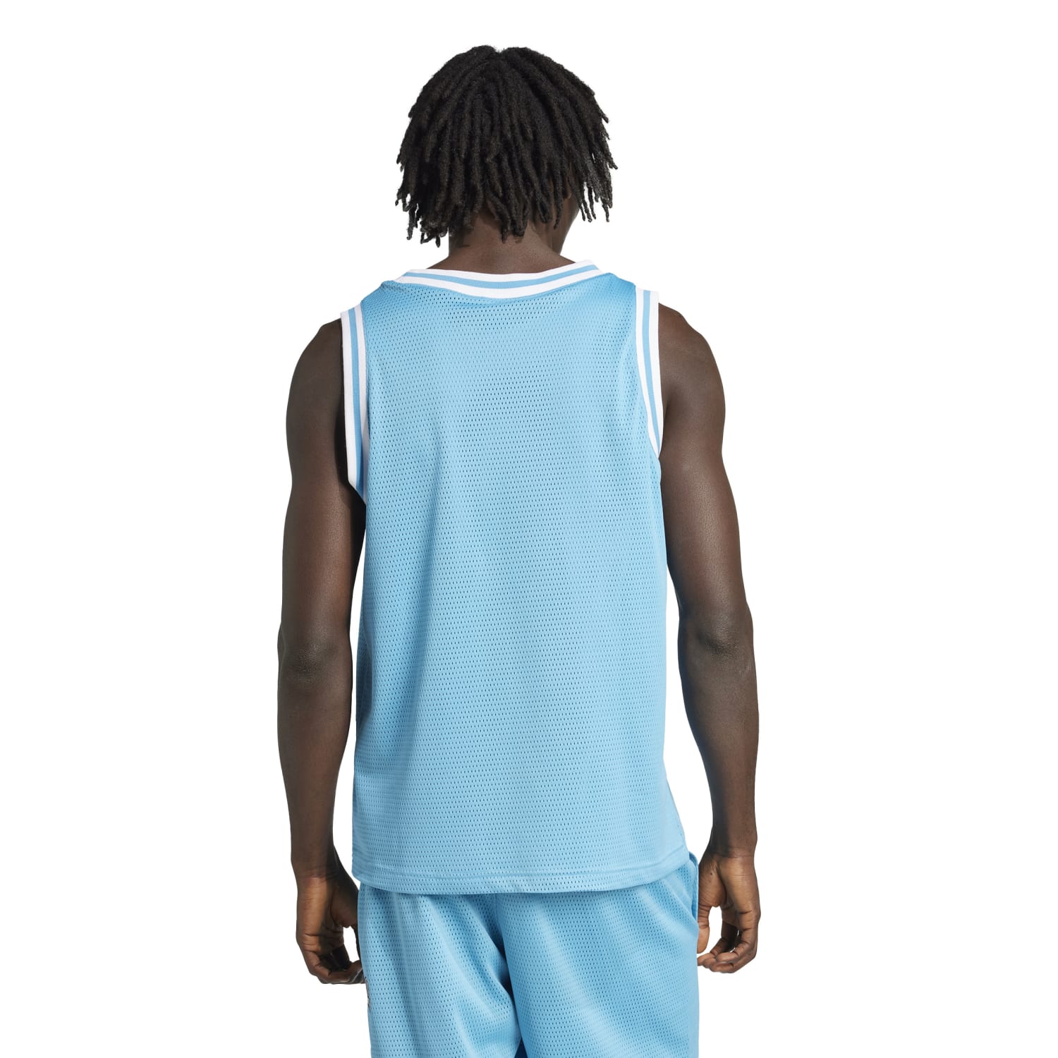 Back view of cheap mens basketball sleeveless shirt, highlighting its stylish design and comfort.