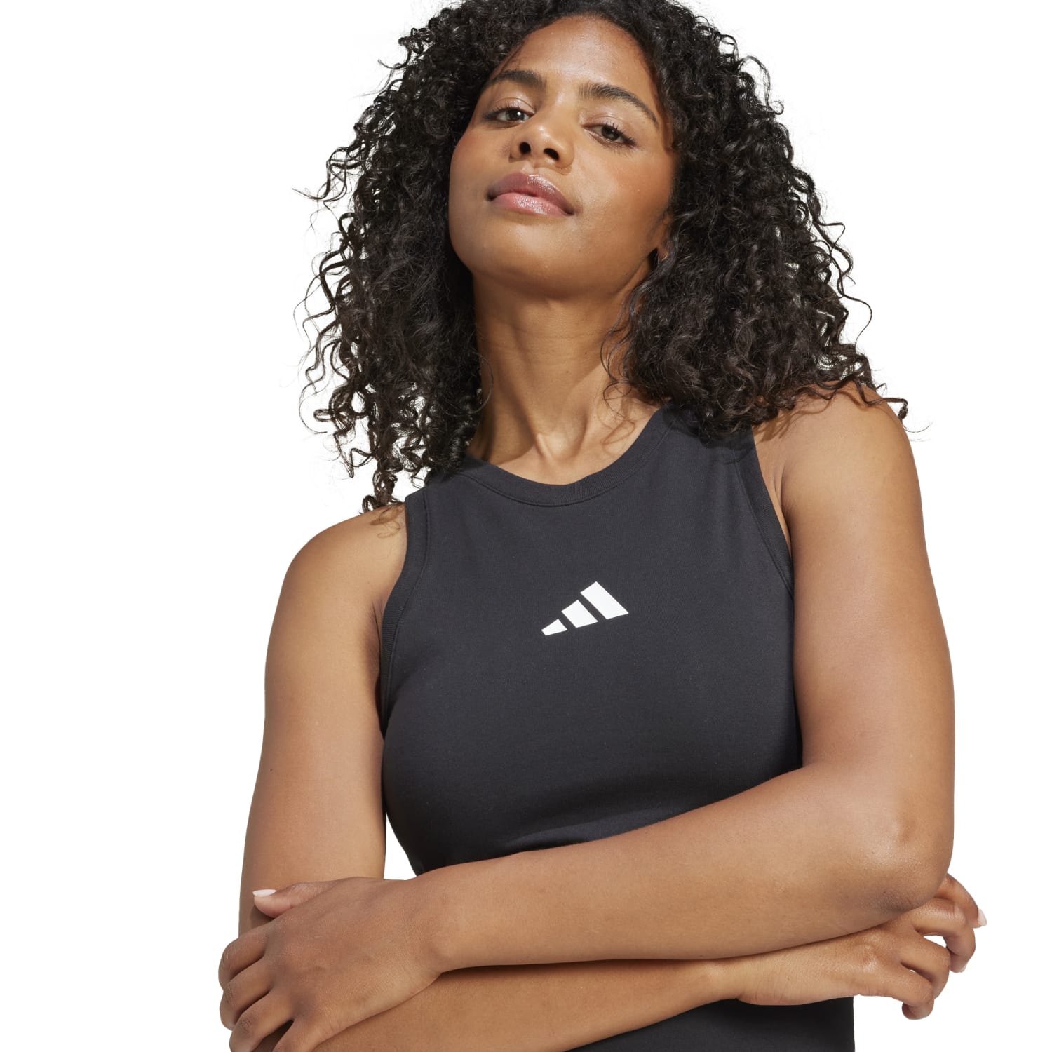 Model wearing the Adidas Womens Athletic Long Dress, perfect for casual outings.