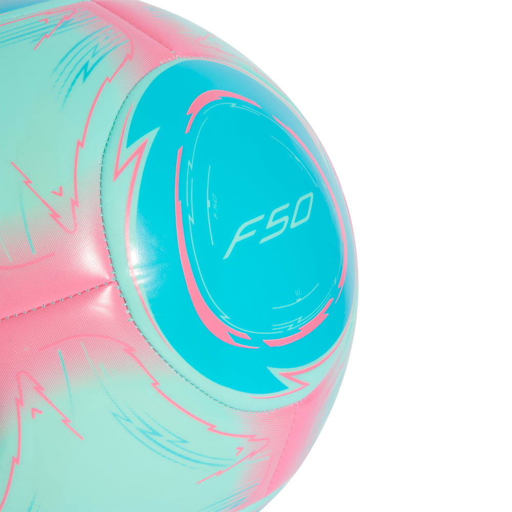 Close-up of adidas Messi club soccer ball with Messis number 10 for practice sessions