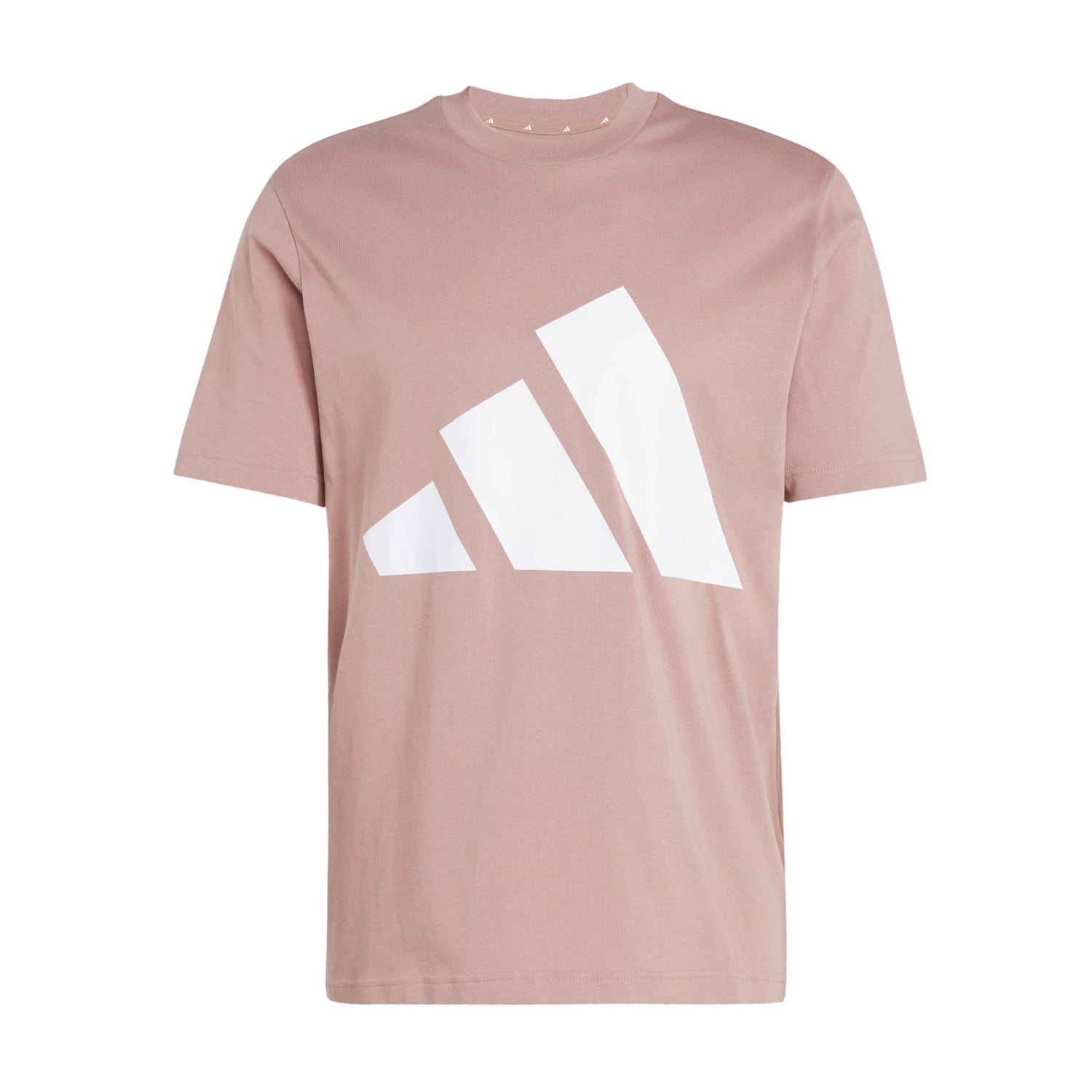 Front view of adidas Badge of Sport cotton tee in black, size L, perfect for gym workouts