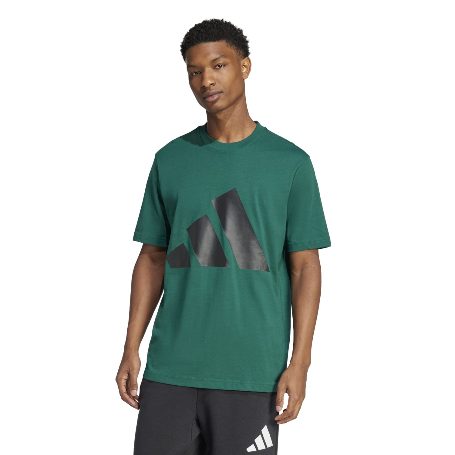 Close-up cotton fabric texture highlighting soft single-jersey finish of Adidas gym wear T-shirt