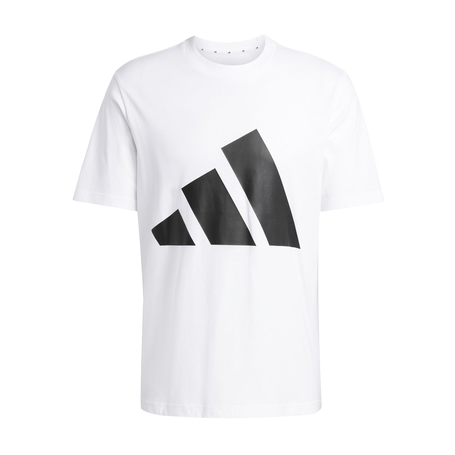 Front view of men's cotton sports tee with adidas Badge of Sport logo